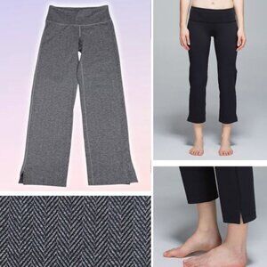 LULULEMON Women's City Kick It Pant Sz 4 Gray Giant Herringbone Made in USA